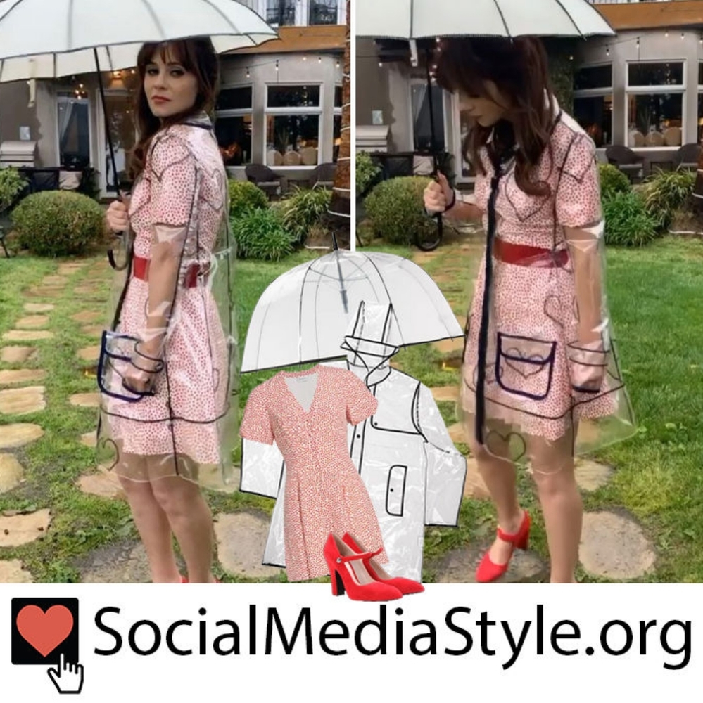 Milly Heart Print Silk Aspen Dress Zooey Deschanel